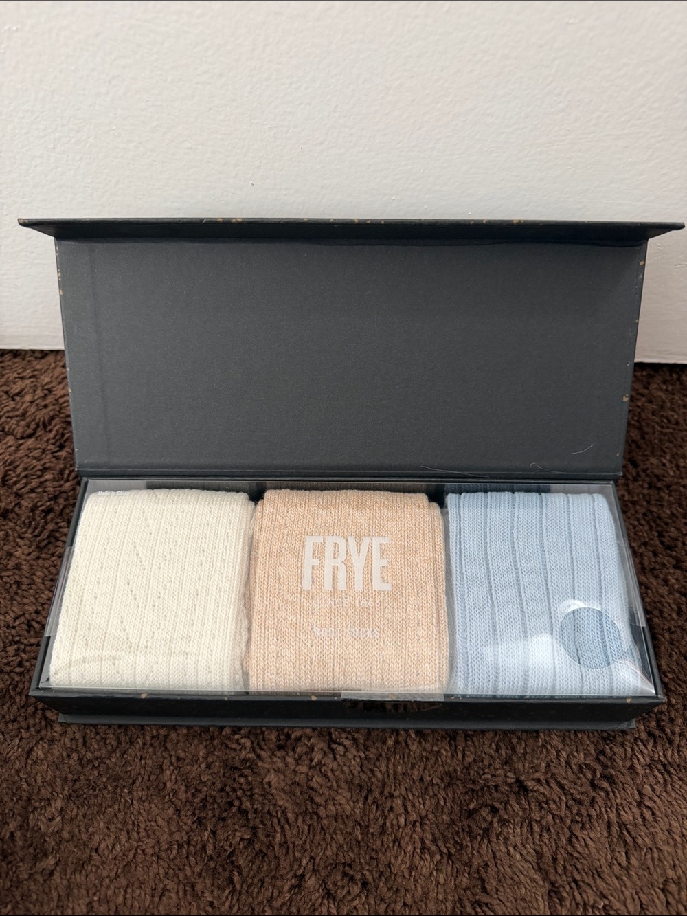 Frye Three-Pair Sock Set — Cream, Tan, Light Blue